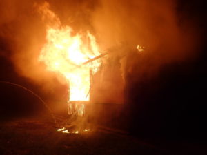 Požár chaty v Metylovicích