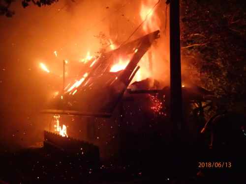 Požár chaty Chlebovice